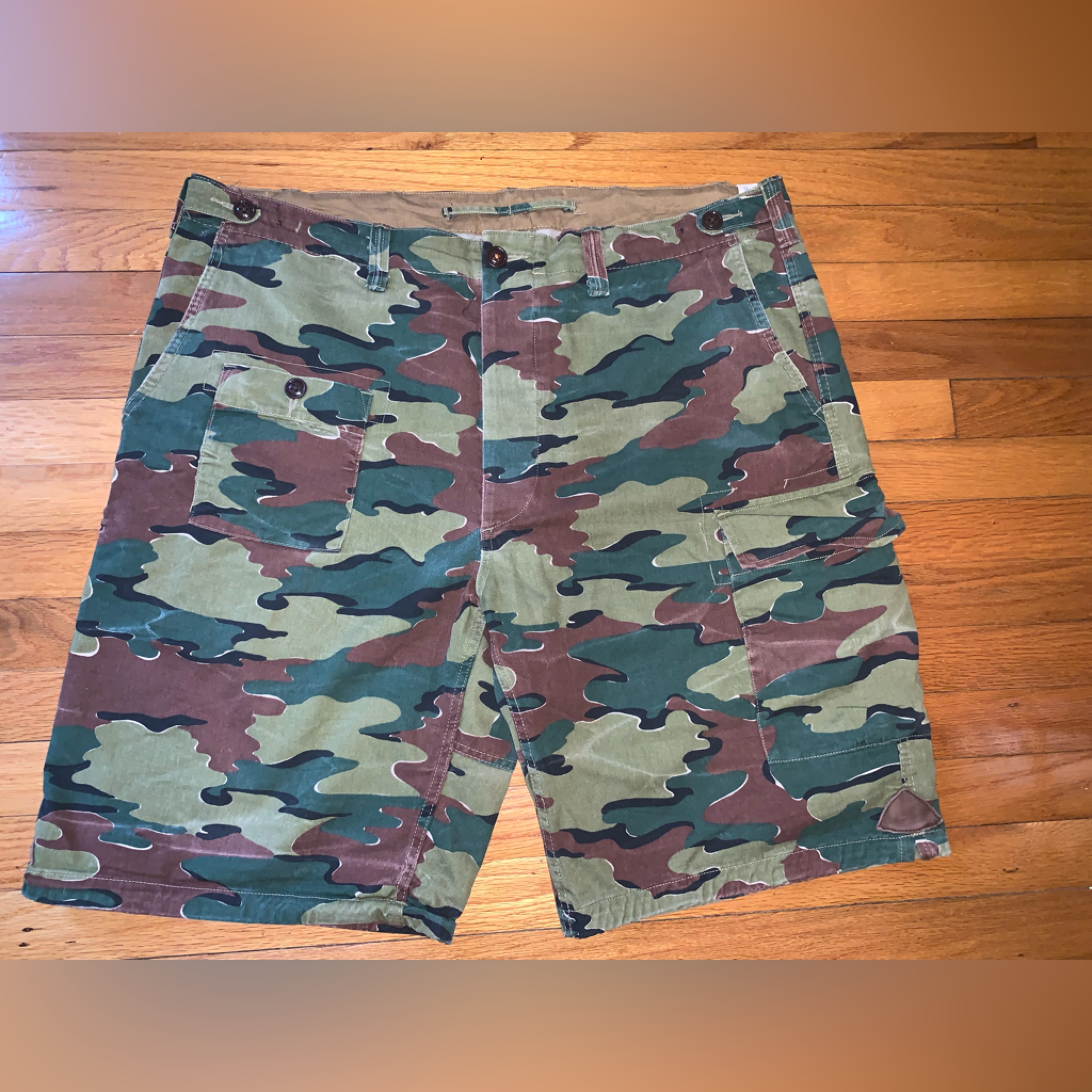 Polo Ralph Lauren Camo Combat Cargo Shorts Vintage Surplus Military 40t